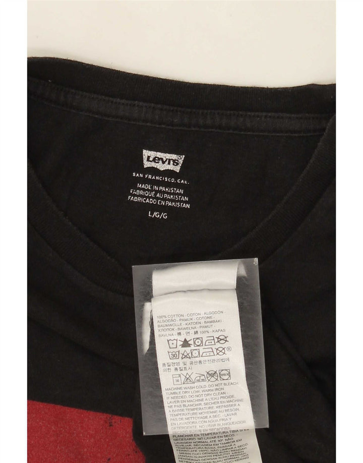 Levi's T-Shirt Graphique Homme Noir Large Coton