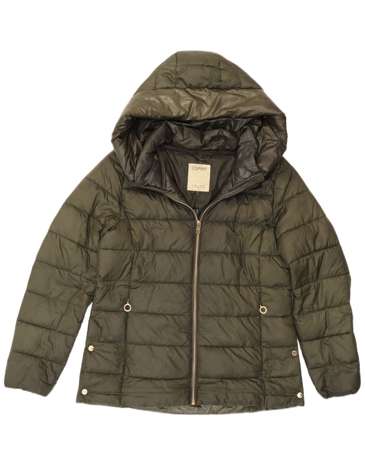 Esprit Veste matelassée à capuche pour femme UK 16 Large Kaki