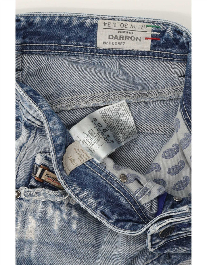 Diesel Jean droit Darron vieilli W30 L30 en coton bleu pour homme