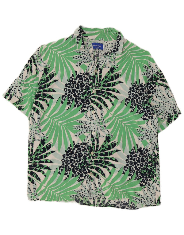 Jack & Jones Chemise à Manches Courtes Homme Petit Vert Floral Viscose Beach