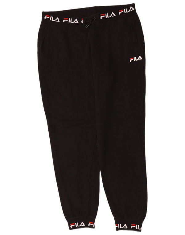 Fila Pantalon de survêtement graphique pour femme, jogging UK 18 XL, coton noir