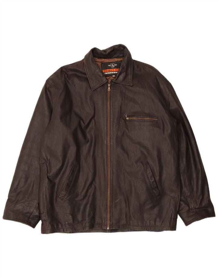 Sharon Furs Veste en cuir pour homme UK 44 2XL Marron