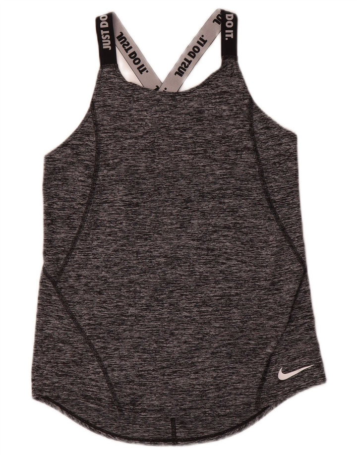Nike Girls Graphic Débardeur 12-13 ans Large Gris Moucheté Polyester