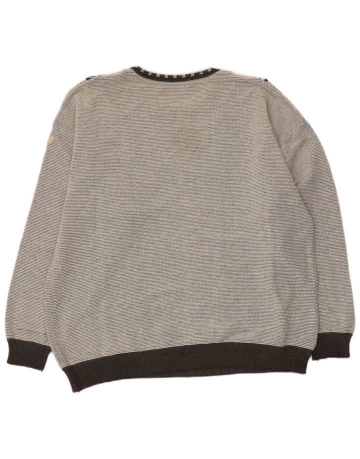 Buckle Pull Col Bateau Homme Grand Gris Géométrique