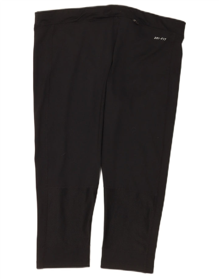 Nike Legging Capri Dri Fit pour femme UK 14 Large Noir Polyester