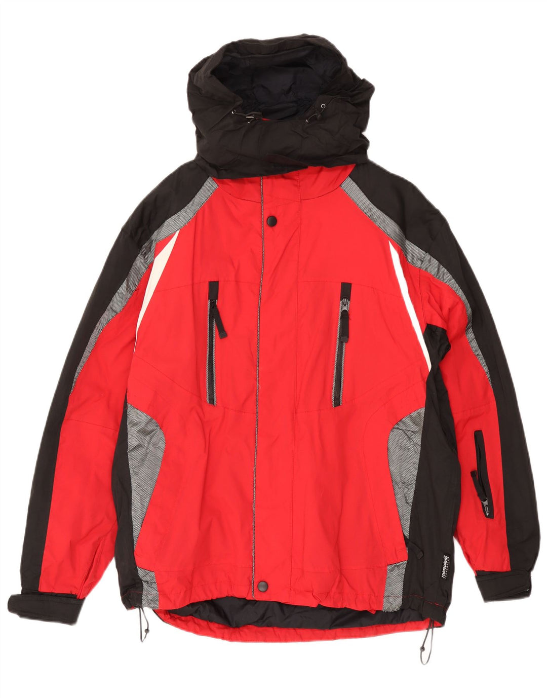 VINTAGE Veste de ski à capuche pour homme UK 38 Medium Red Colourblock Polyamide