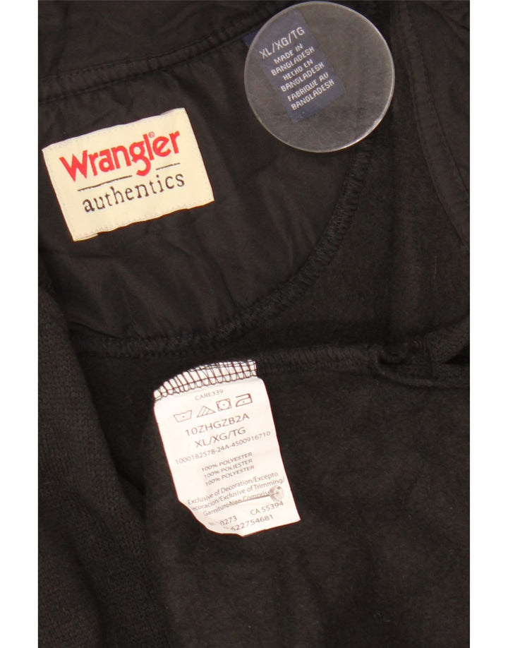 Wrangler Sweat-shirt à col zippé pour homme XL Noir Polyester