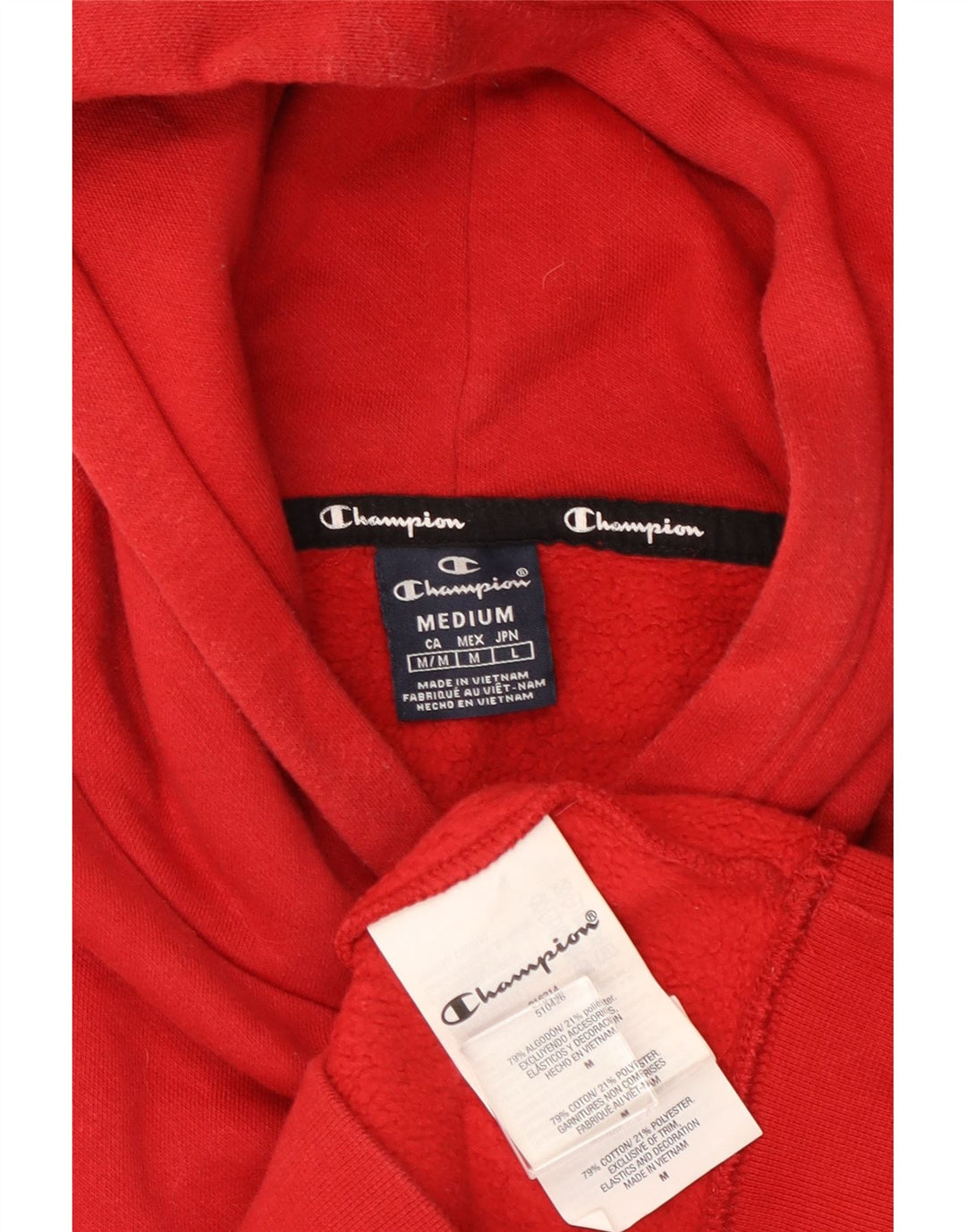 CHAMPION Pull à Capuche Homme Rouge Moyen Coton