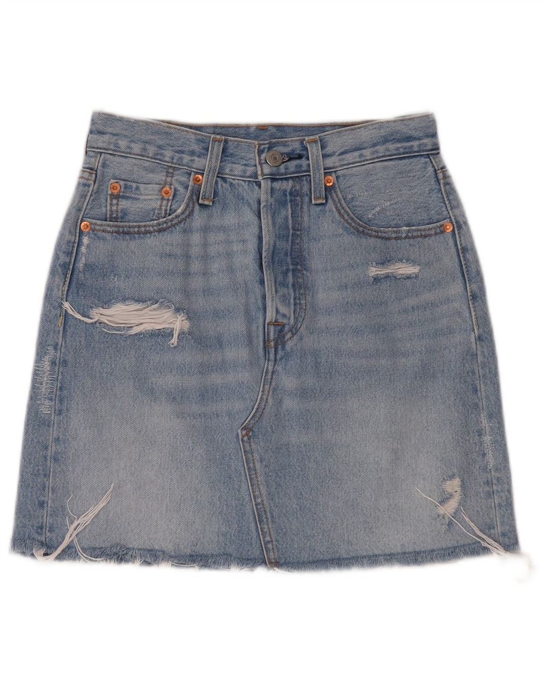 LEVI'S Jupe en jean vieilli W25 XS en coton bleu pour femme