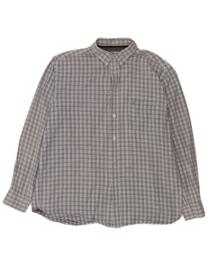 James Pringle Chemise en flanelle pour homme en coton à carreaux gris
