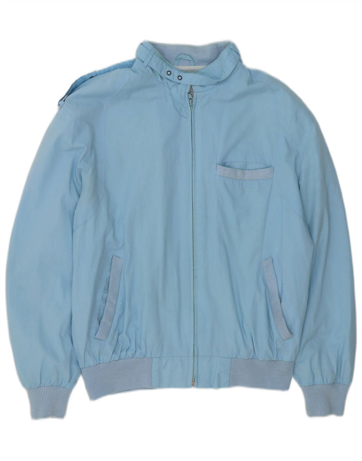 vintage Mens Military Bomber Jacket UK 36 Petit Bleu Polyester