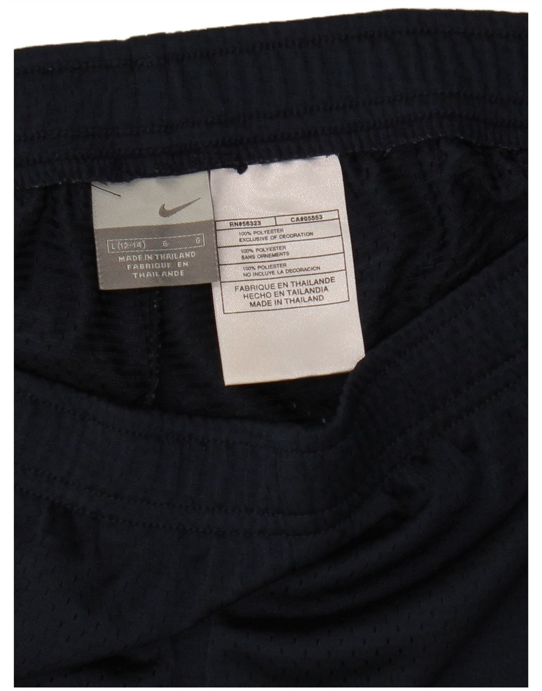 Nike Short de sport pour femme US 12/14 Large Bleu marine Colorblock Polyester