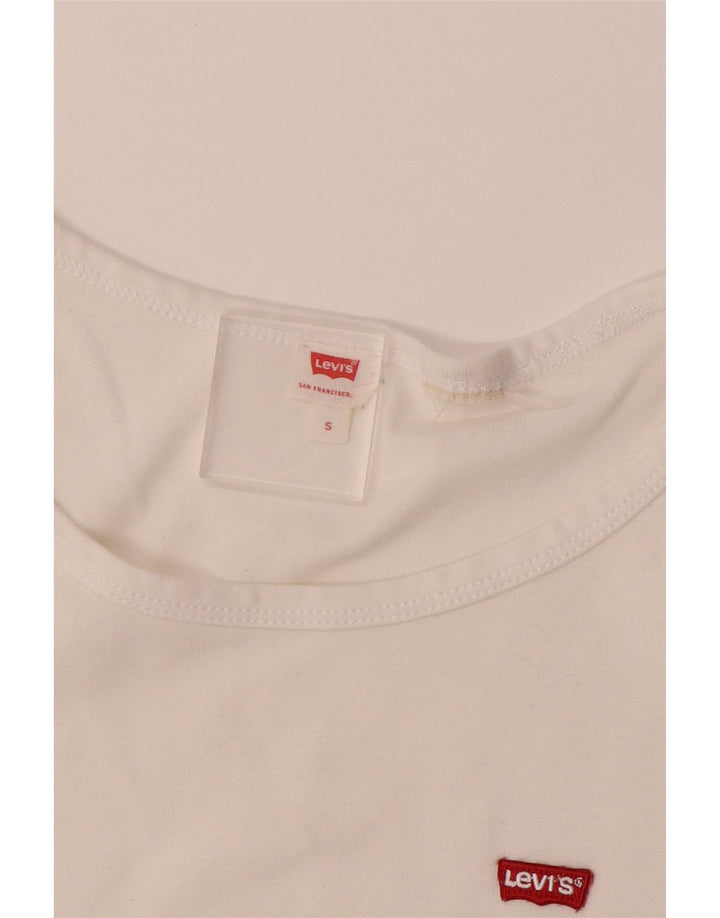 LEVI'S Womens T-Shirt Top UK 10 Small Off White