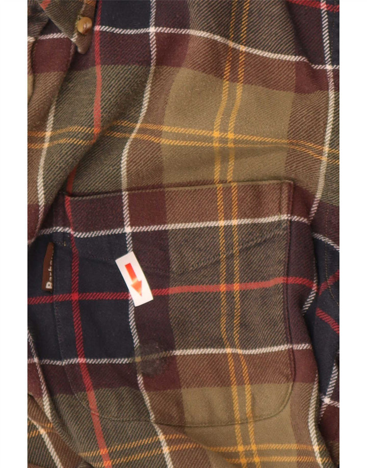 Barbour Chemise en flanelle coupe régulière pour homme en coton à carreaux vert moyen