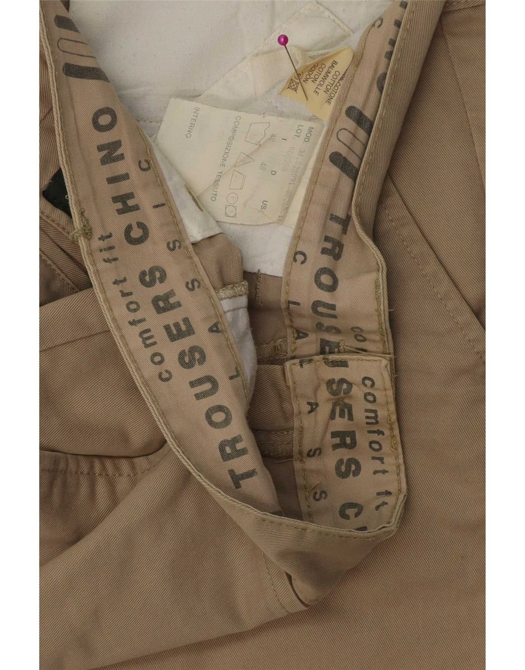 Pantalon Chino Homme CLASSIC IT 48 Medium W32 L31 Kaki Coton