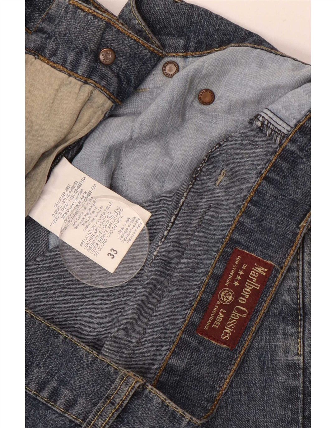 Marlboro Classics Jean droit homme W33 L32 bleu coton