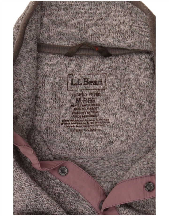 L.L.Bean Pull col boutonné pour homme en polyester moucheté gris moyen