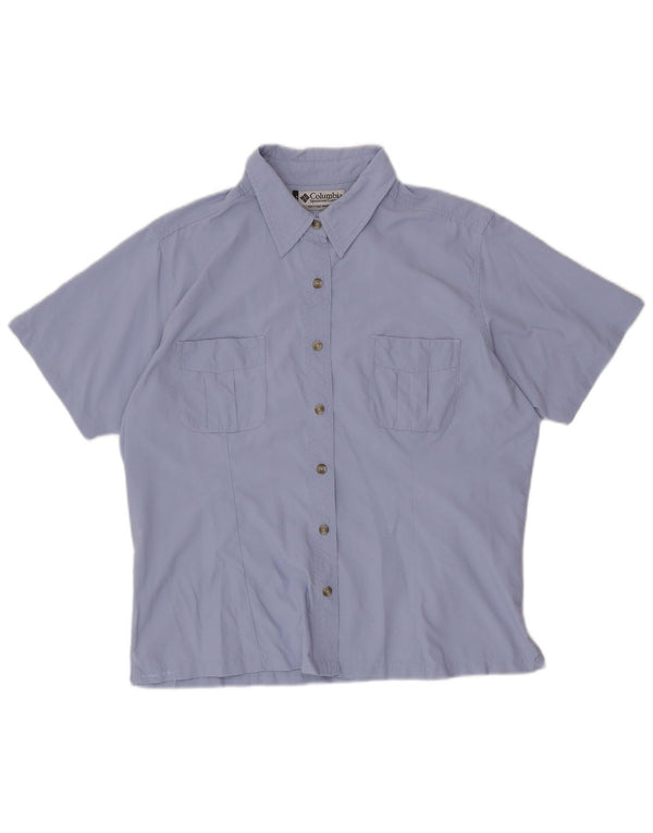 COLUMBIA Chemise à manches courtes pour femme UK 18 XL Nylon violet