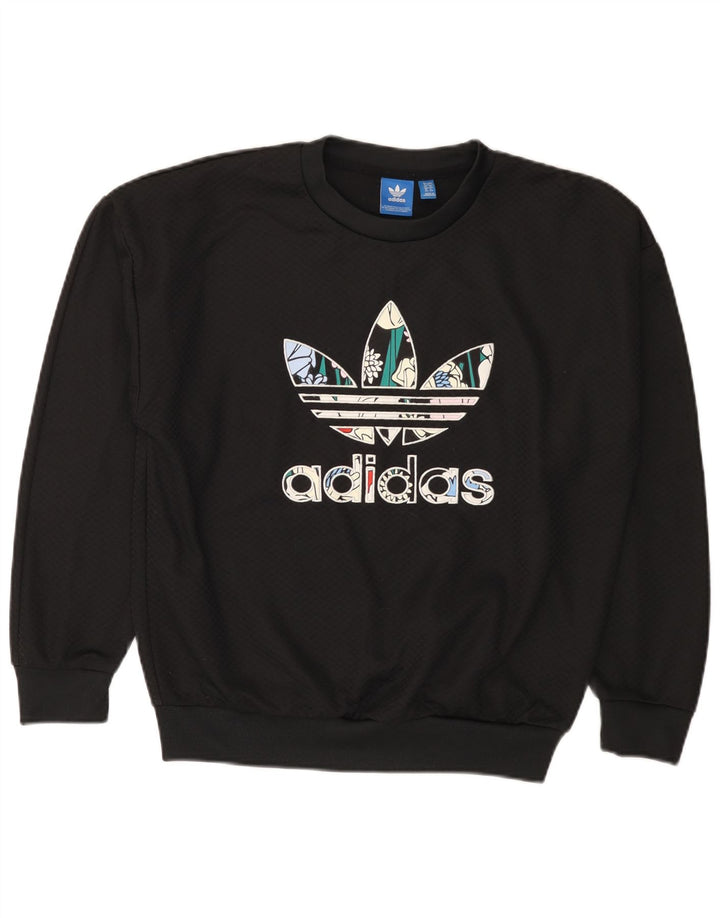Adidas Sweat-shirt graphique pour femme UK 8 Petit Noir Géométrique