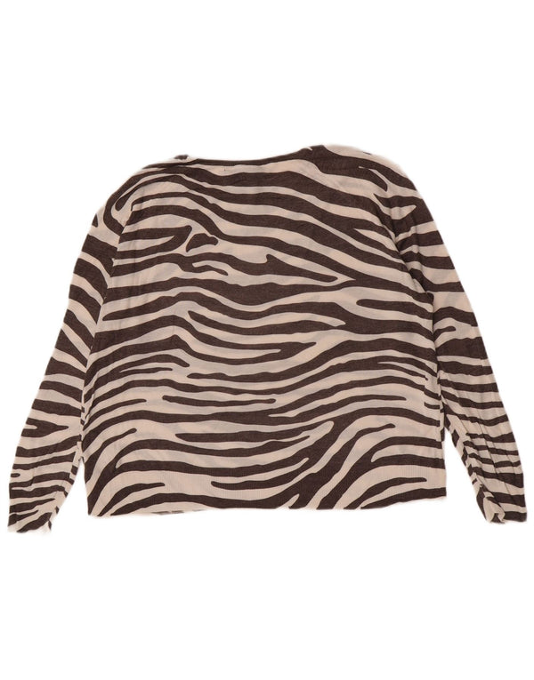 Zara Chemisier coupe ample pour femme UK 44 Marron moyen imprimé animal
