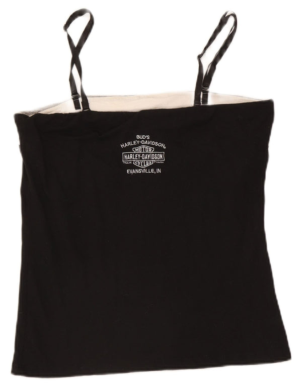 Harley Davidson Womens Graphic Crop Cami Top UK 14 Grand coton noir