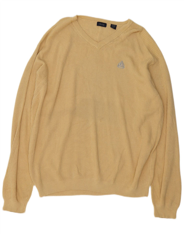 IZOD Pull col V Homme XL Coton Beige