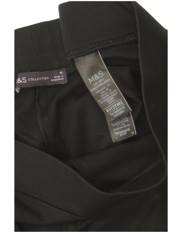 Marks & Spencer Legging court pour femme UK 16 Large Noir Viscose
