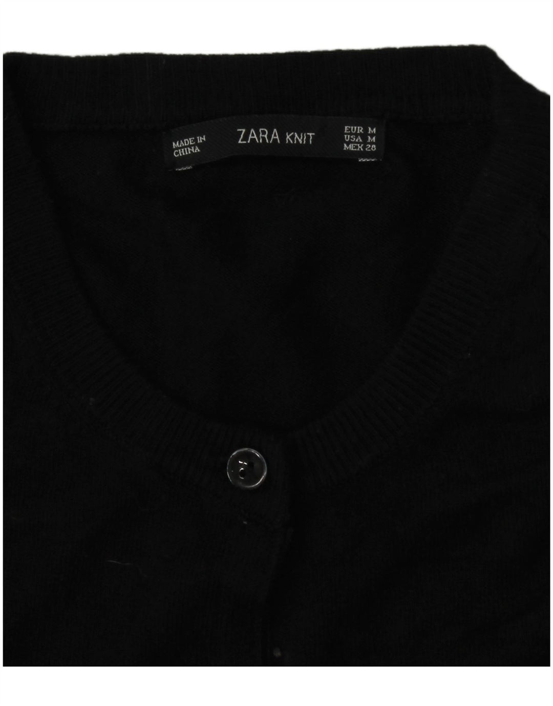 Zara Cardigan Femme Pull UK 14 Medium Noir