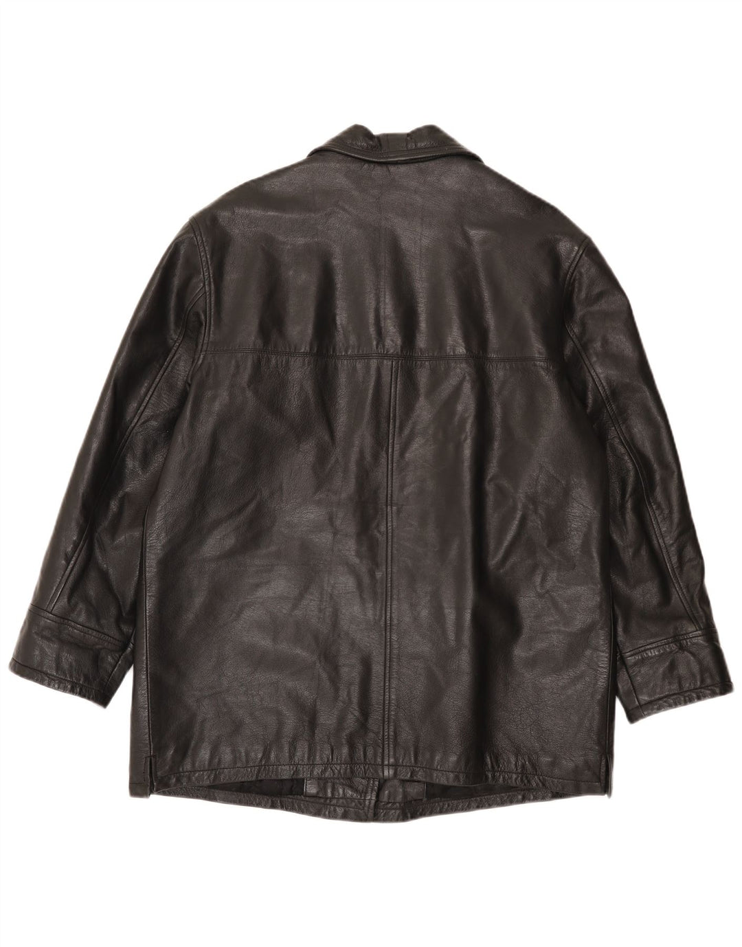 Manteau en cuir femme vintage IT 48 XL Noir