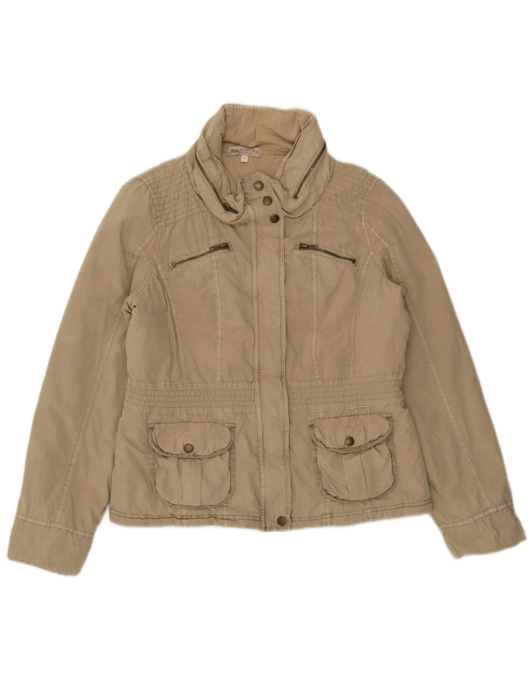 Marks & Spencer Veste utilitaire à capuche pour femme UK 12 Coton beige moyen