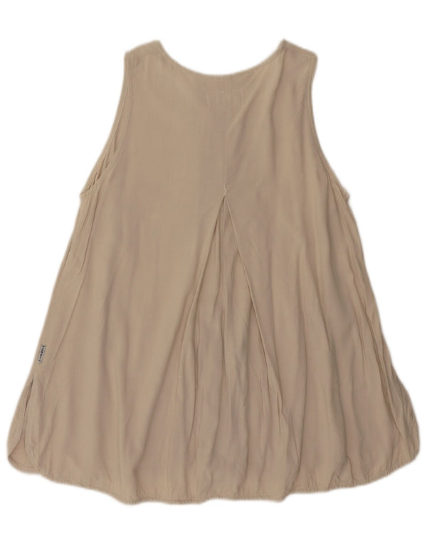 Armani Jeans Chemisier sans manches pour femme UK 14 Large Beige Viscose