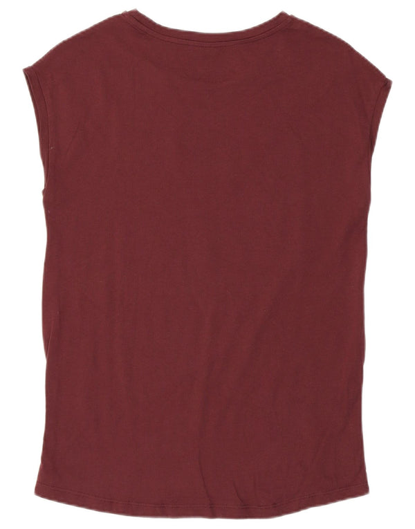 Calvin Klein T-shirt graphique pour femme UK 6 XS Bordeaux
