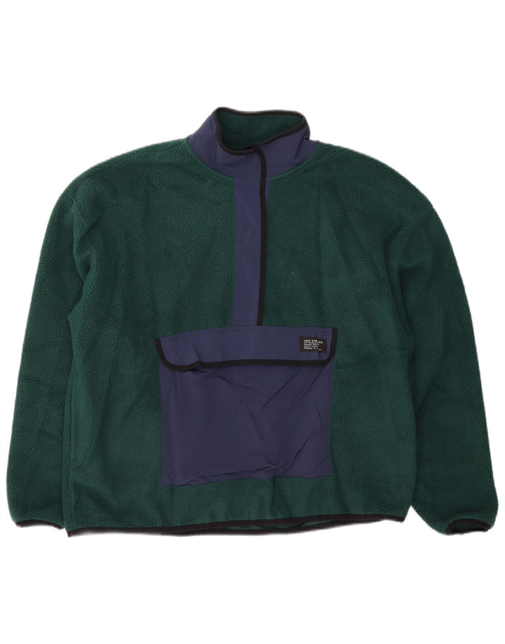 Levi's Pull Oversize en Polaire Femme UK 14 Vert Moyen Colourblock