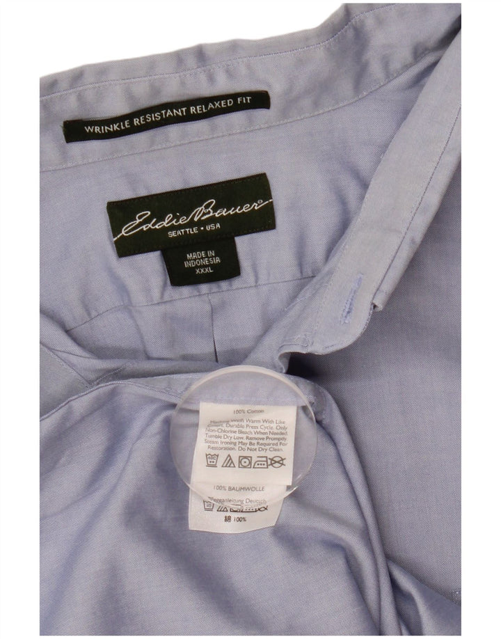 EDDIE BAUER Chemise décontractée à manches courtes pour homme en coton bleu 3XL