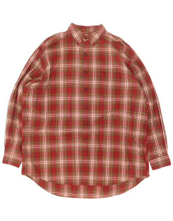 Abercrombie & Fitch Chemise grande taille 2XL à carreaux rouges pour homme