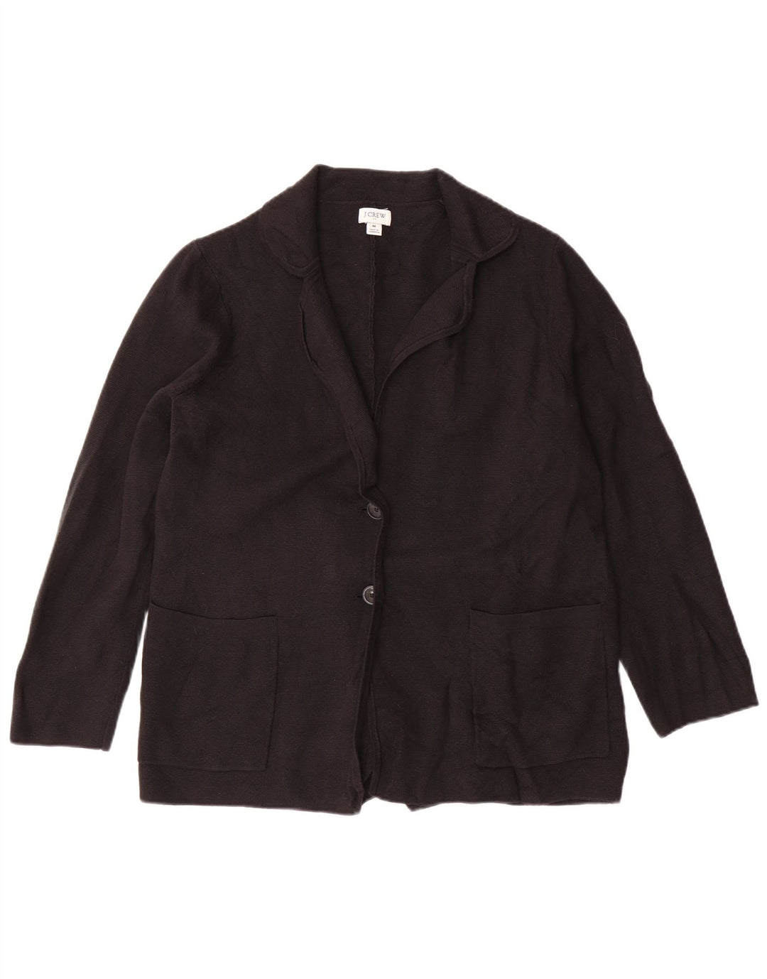 J. CREW Veste blazer à 2 boutons pour femme UK 14 en coton noir moyen