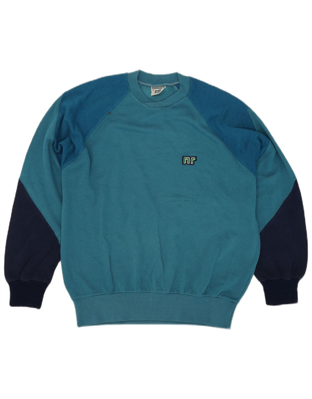 Ennerre Sweat-shirt pour homme en coton color block Bleu Taille L