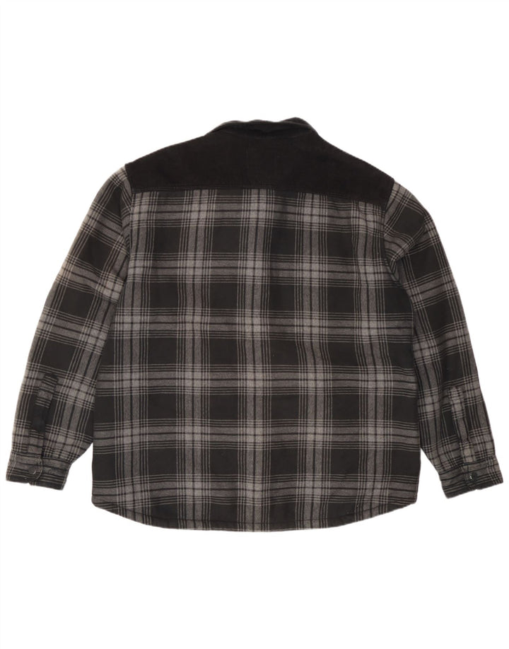 Marks & Spencer Chemise en flanelle Lumberjack pour hommes, grand coton à carreaux gris