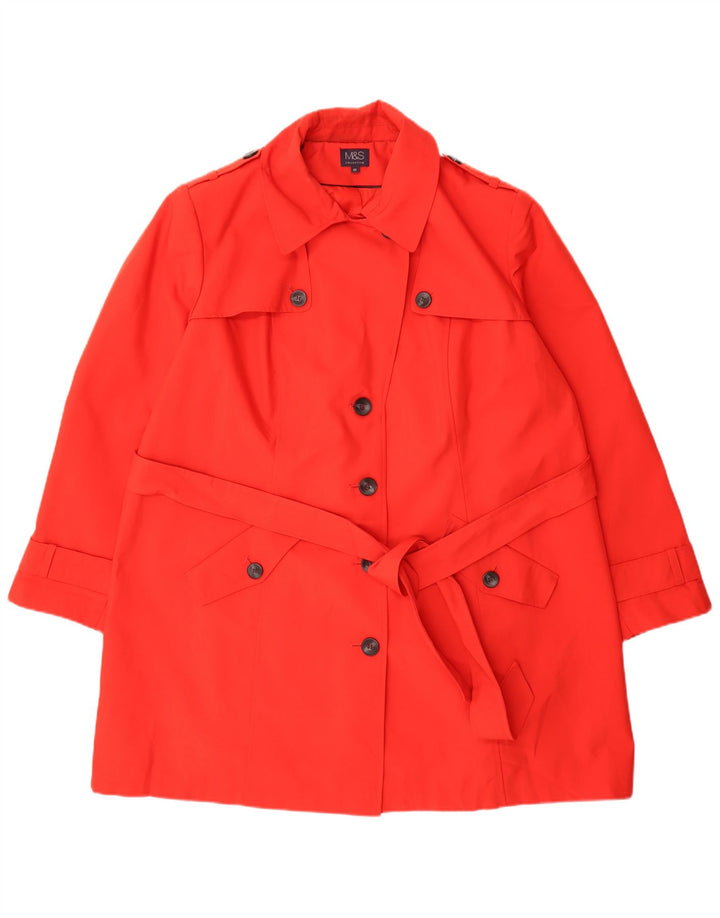 Marks & Spencer Trench-Coat Femme UK 26 5XL Rouge Polyester