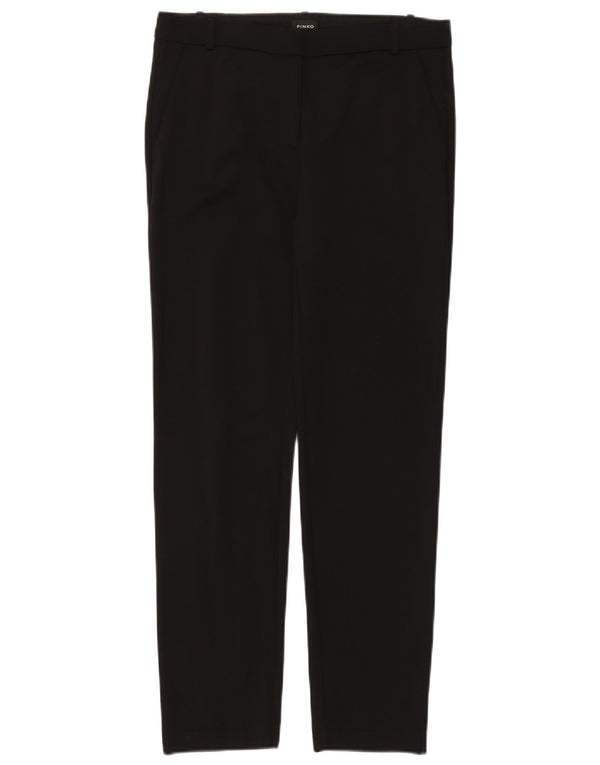 Pinko Pantalon Chino Slim Femme UK 10 Small W30 L30 Noir Viscose