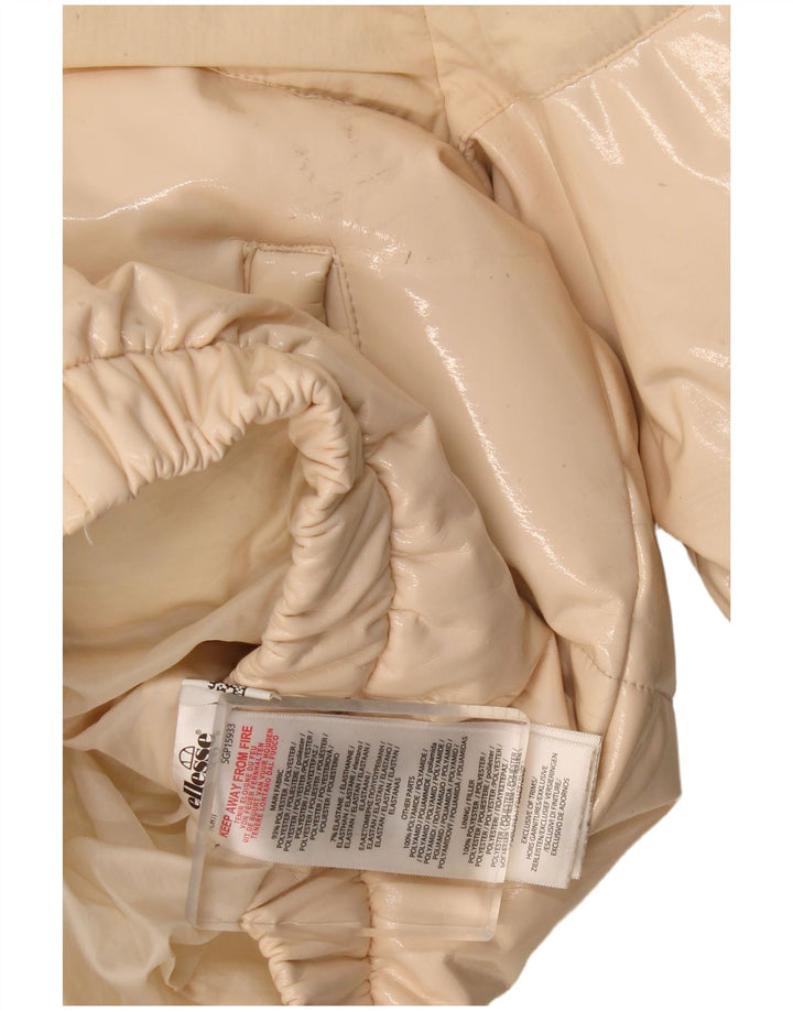 Ellesse Veste matelassée surdimensionnée à capuche pour femme UK 8 Small Beige