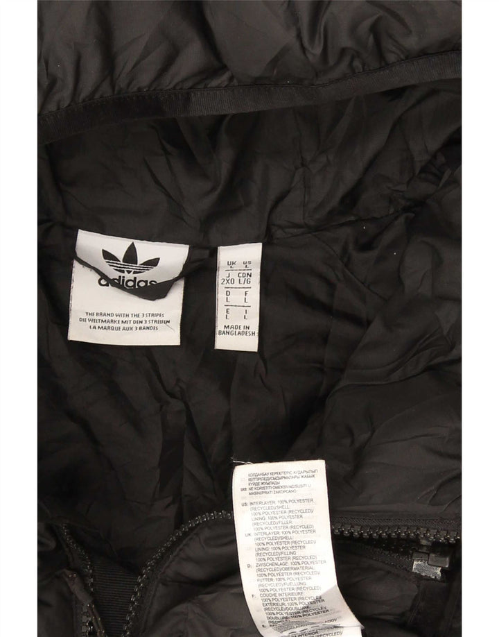 Adidas Veste rembourrée à capuche pour homme UK 40 Large Noir Polyester