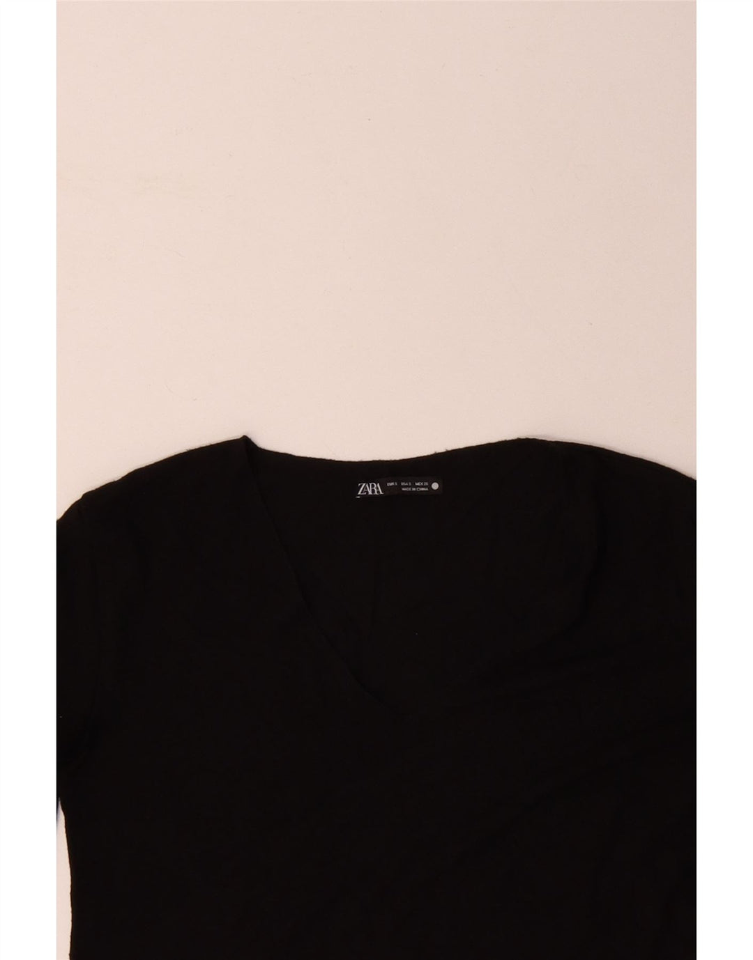 ZARA Femme Top Manches Longues UK 10 Small Noir