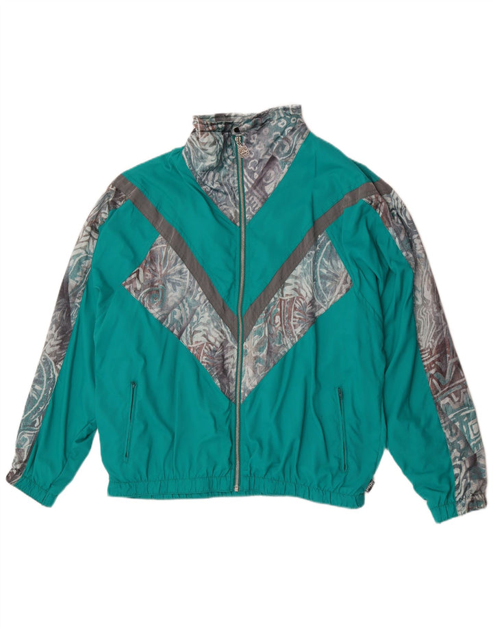 Athleta Veste de Survêtement Homme Vert Moyen Géométrique Polyamide