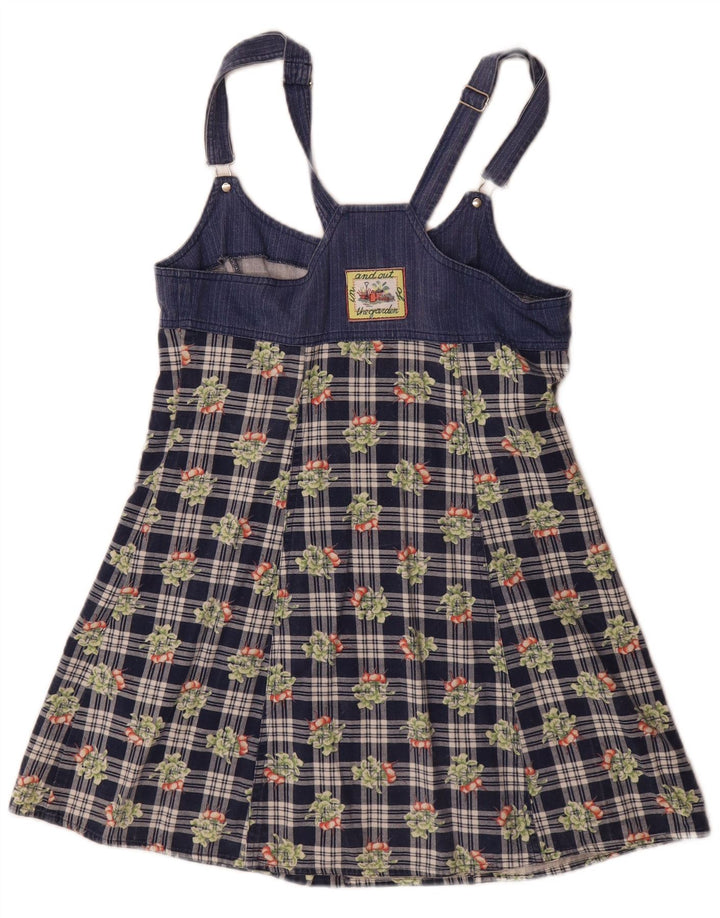 Colmar Mini robe salopette pour femme UK 12 en coton à carreaux bleu marine moyen
