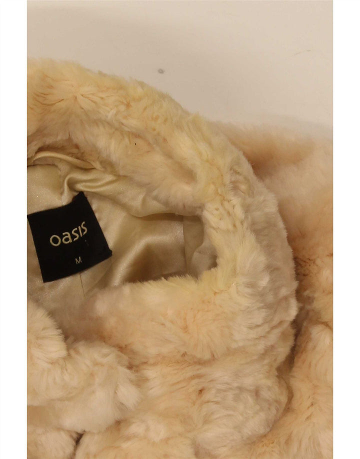 Oasis Veste en fausse fourrure pour femme UK 14 Beige moyen