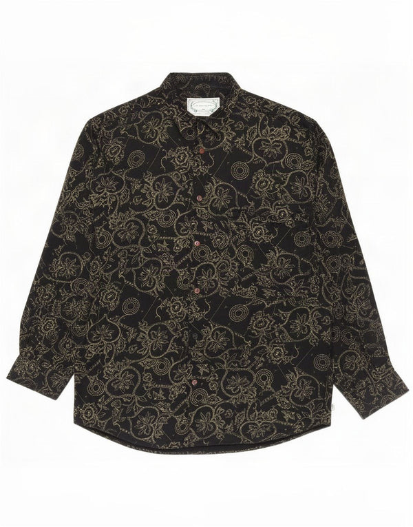 Chemise Homme Vintage Moyen Noir Paisley Viscose