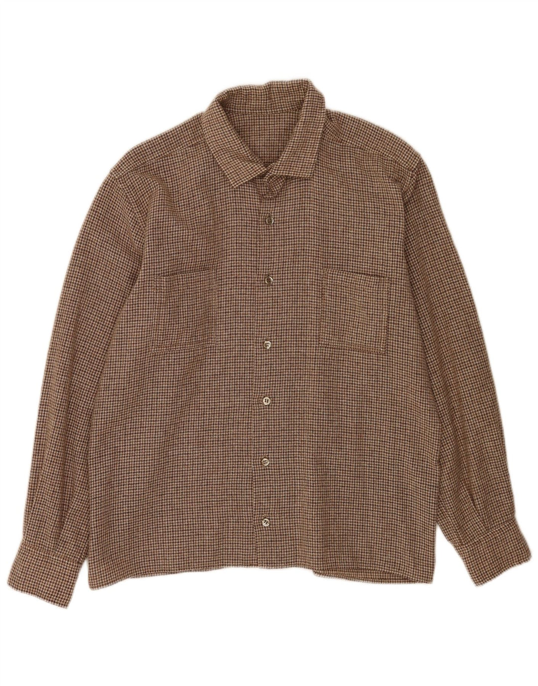 Chemise en flanelle homme Vintage pied de poule marron moyen