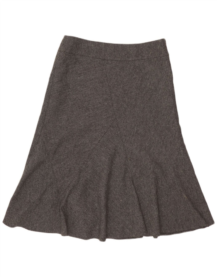 Marks & Spencer Jupe trapèze pour femme UK 12 Medium W32 Gris moucheté laine vierge