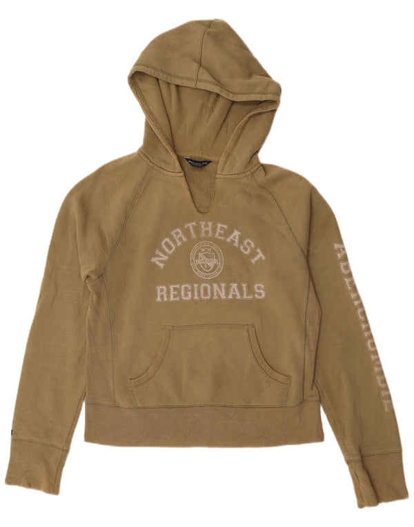 Abercrombie & Fitch Pull à capuche graphique pour femme UK 16 Grand coton kaki